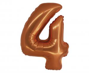Balon foliowy cyfra 4 miedziana 76 cm - dekoracja urodzinowa od Zabawne Wydry Tychy, Mikołów, Bieruń