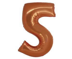 Balon foliowy cyfra 5 miedziana 76 cm - dekoracja urodzinowa od Zabawne Wydry Tychy, Mikołów, Bieruń