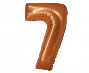 Balon foliowy cyfra 7 miedziana 76 cm - dekoracja urodzinowa od Zabawne Wydry Tychy, Mikołów, Bieruń
