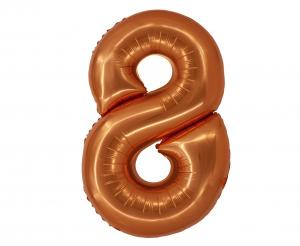 Balon foliowy cyfra miedziana "8" 76 cm