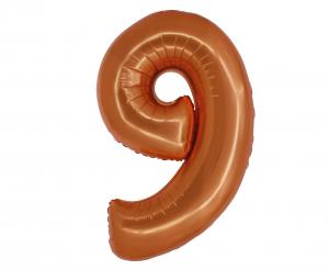 Balon foliowy cyfra 9 miedziana 76 cm - dekoracja urodzinowa od Zabawne Wydry Tychy, Mikołów, Bieruń
