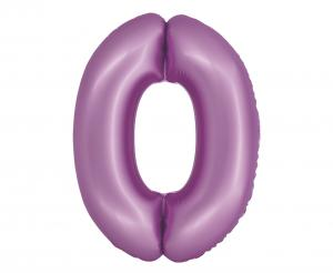 Balon foliowy cyfra 0 lawendowy matowy 76 cm - dekoracja urodzinowa od Zabawne Wydry Tychy, Mikołów, Bieruń