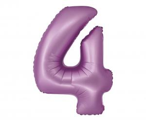 Balon foliowy cyfra 4 lawendowy matowy 76 cm - dekoracja urodzinowa od Zabawne Wydry Tychy, Lędziny, Mysłowice