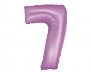 Balon foliowy cyfra 7 lawendowy matowy 76 cm - dekoracja urodzinowa od Zabawne Wydry Tychy, Lędziny, Mysłowice