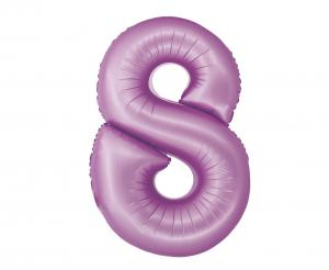 Balon foliowy cyfra 8 lawendowy matowy 76 cm - dekoracja urodzinowa od Zabawne Wydry Tychy, Lędziny, Mysłowice