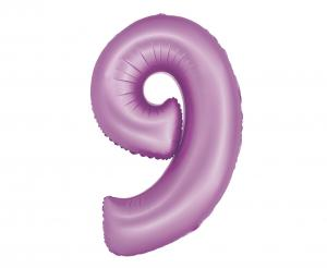 Balon foliowy cyfra 9 lawendowy matowy 76 cm - dekoracja urodzinowa od Zabawne Wydry Tychy, Lędziny, Mysłowice