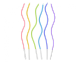 Świeczki zakręcone świderki, pastelowy mix 6 szt.