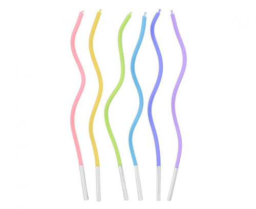 Świeczki urodzinowe Świderki pastelowe miks 6 sztuk - Zabawne Wydry Tychy