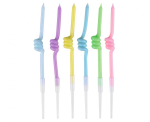 Świeczki spirale, pastelowy mix 6 szt.