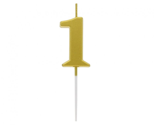 Świeczka urodzinowa na tort, ciasto lub babeczkę złota – Sklep Zabawne Wydry Tychy i okolice