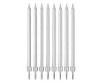 Świeczki srebrne z podstawkami 8 szt.
